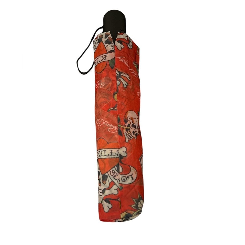 Ed Hardy Tattoo and Skull Red Compact Umbrella NWT